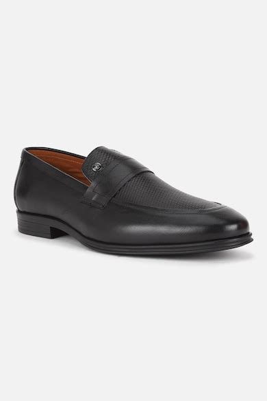 Louis Philippe Footwear, Louis Philippe Black Slip Ons for Men at ...