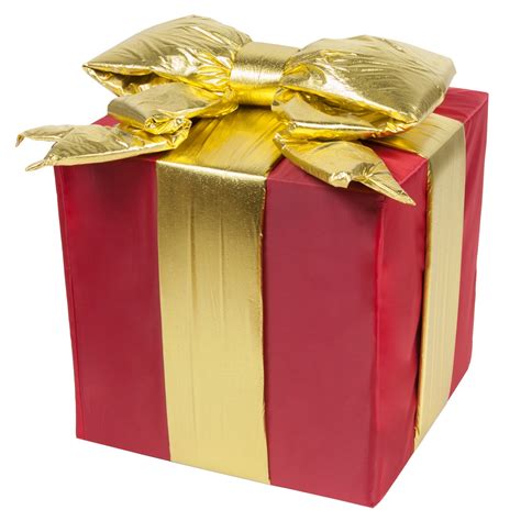 Red Outdoor Christmas Gift Box - Yard Envy