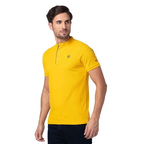 Being Human Regular Fit Men Collared T-Shirts-Mustard