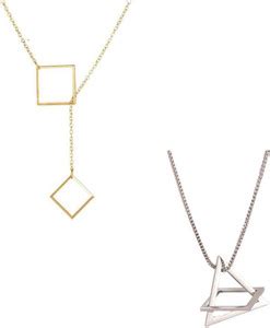 AVR JEWELS Packof 2 Quad Necklace and Geomatric Necklace For Women and ...
