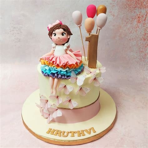 Princess Butterfly Cake | Colourful Butterfly Cake with balloons ...