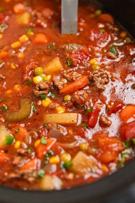 Crock Pot Hamburger Soup | Lemons & Zest