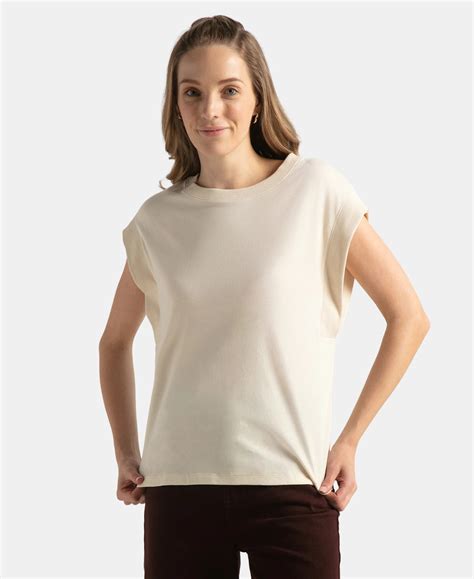 Buy Super Combed Cotton Rich Hybrid Tank Top with Ribbed Sleeves - Snow ...