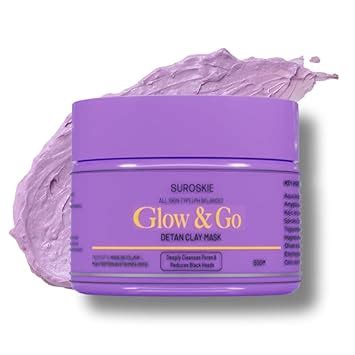 Buy Suroskie Glow & Go De-Tan Clay Mask | Kaolin Clay & Kojic Extract ...