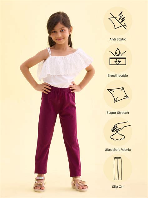 Plum Cotton Stretch Ankle Length Leggings – Go Colors India