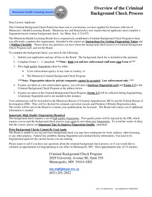 Fillable Online mn Overview of the Criminal Background Check Process ...