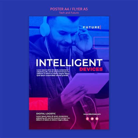 Tech und Zukunftskonzept Plakat Vorlage | Kostenlose PSD-Datei