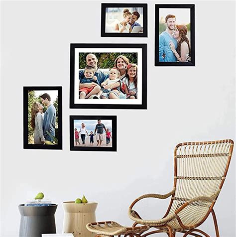 Art Street - Set of 5 Individual Black Wall Photo Frames Wall Hanging ...