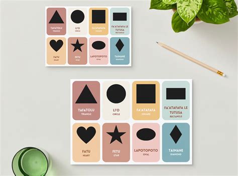 Samoan Shape Names Flashcards - Gagana Samoa Shape Names - Vocabulary ...