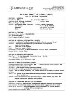 MATERIAL SAFETY DATA SHEET (MSDS) SALT - SODIUM … / material-safety ...
