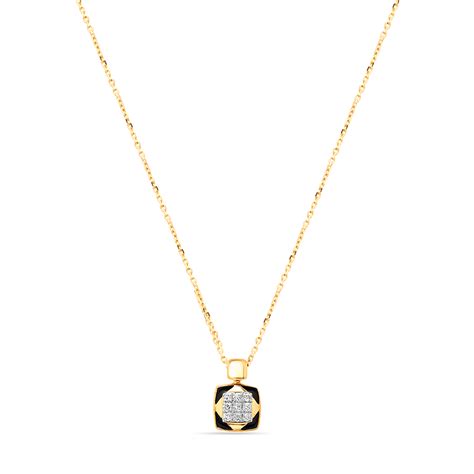 18KT Yellow Gold Abstract Glimmer Diamond Pendant with Chain