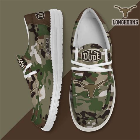 Texas Longhorns Camouflage Football Hey Dude Canvas Loafer Shoes – Nousty