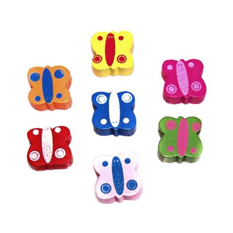 Margele din lemn - fluturi