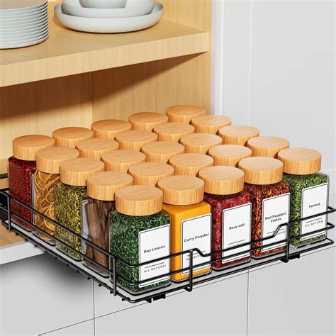 Pull Out Spice Rack, Slide Out Spice Rack for Cabinet, Spice Rack ...
