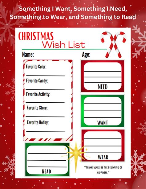 The Four Gift Rule Printable Christmas List - Something I Want ...