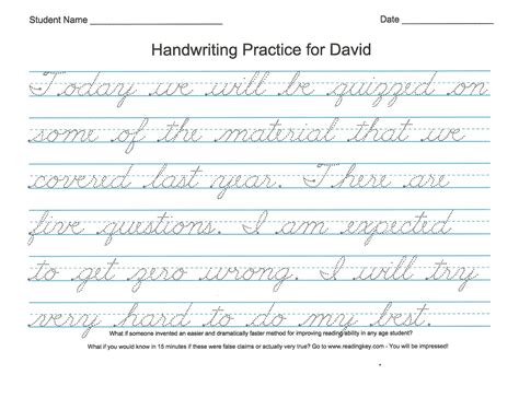 Practice Handwriting Worksheets Cursive Handwriting Workshee