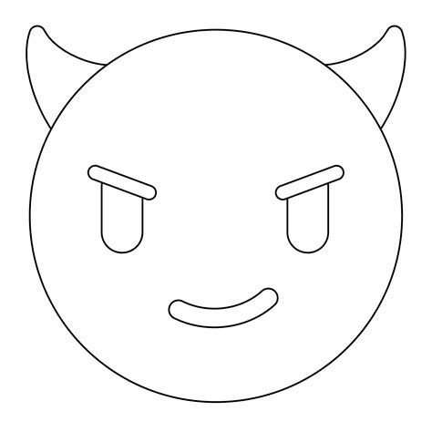 Devil Horns Face Emoji coloring page - ColouringPages