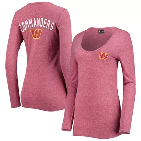 Women's New Era Burgundy Washington Commanders Scoop Neck Tri-Blend ...