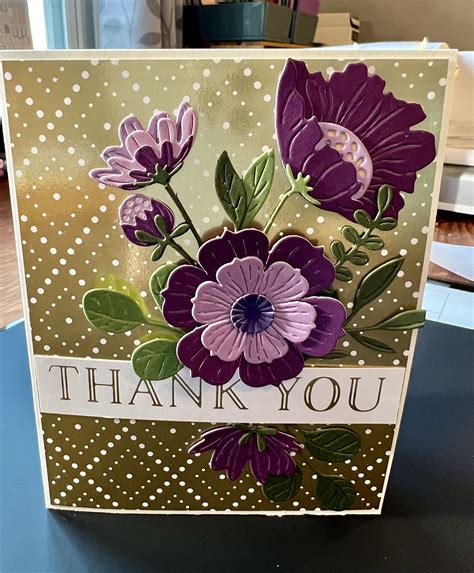 DIY Thank You Card with Purple Flowers