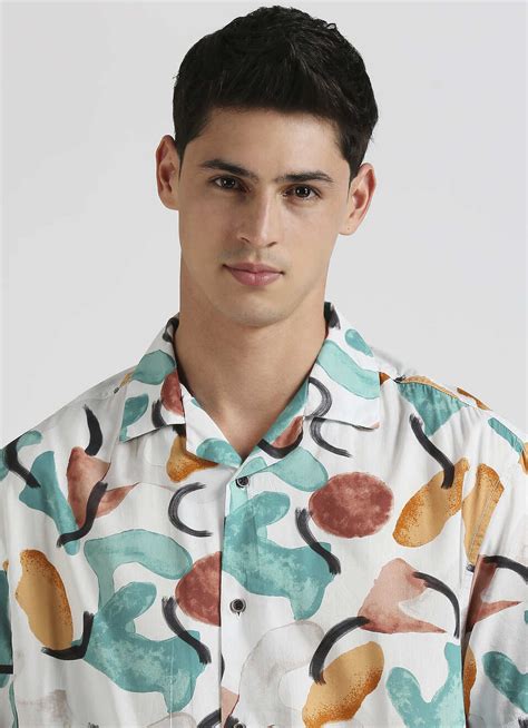 Green All Over Printed Resort Collar Shirt | Pepe Jeans India