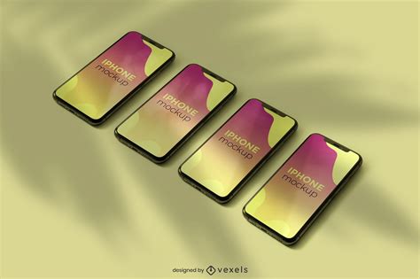 Iphones Mockup Design Set PSD Editable Template