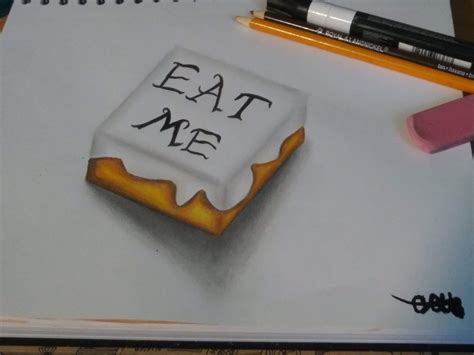 Alice In Wonderland Eat Me Drawing