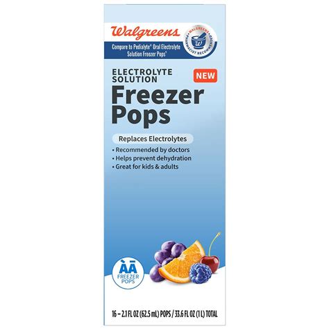 Walgreens Electrolyte Solution Freezer Pops Grape, Blue Raspberry ...
