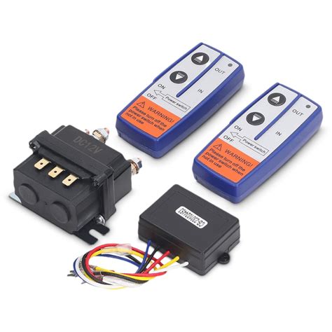 12V 250A Winch Solenoid Relay Contactor + 2pcs Wireless Winch Remote ...