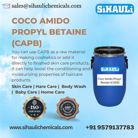 Coco Amido Propyl Betaine (CAPB) | Manufacturers & Exporters from Vasai ...