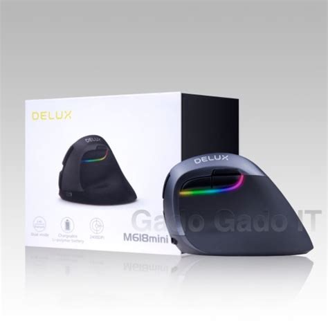 Jual Vertical Mouse Bluetooth DELUXE M618 MINI RGB Ergonomics Mouse ...