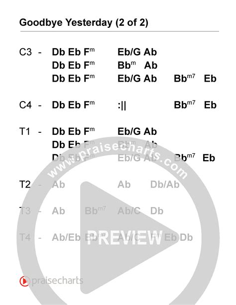 Goodbye Yesterday (Live) Free Chords PDF (ELEVATION RHYTHM) - PraiseCharts
