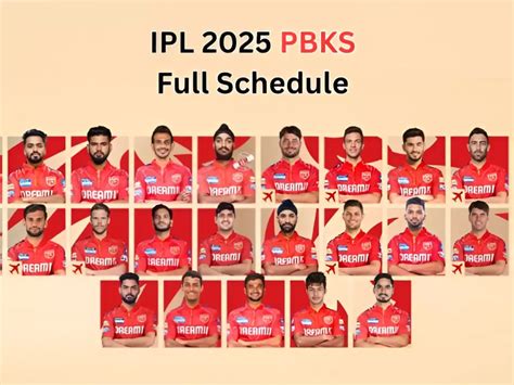 Punjab Kings (PBKS) IPL 2025 Complete Schedule