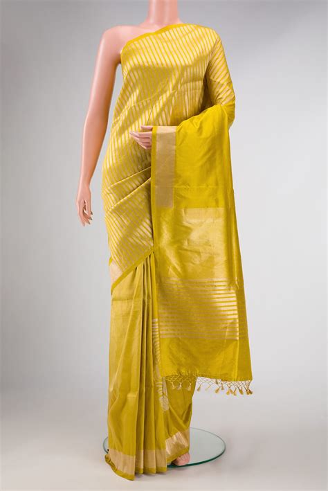 Buy Mehandi Green Dual Tone Banarasi Silk Saree Online – Nalli Silk ...