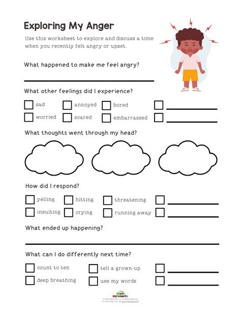 Free Printable Anger Management Worksheets For Youth: Helping Teens Manage Their Emotions - We ...