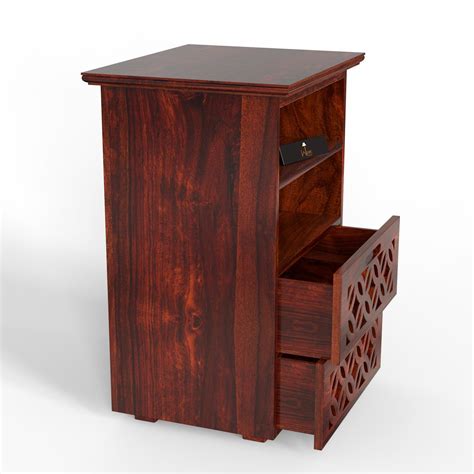 Buy Mango Wood Bed Side Table Cabinet with 2 Drawer for Bed Room Online ...