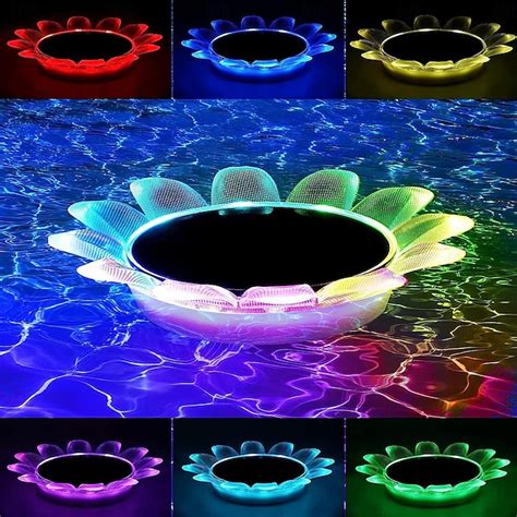 RGB Floating Light Solar LED Pool Light Waterproof Outdoor Garden Light ...