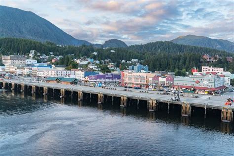 City of Ketchikan, Alaska editorial stock image. Image of mountains ...
