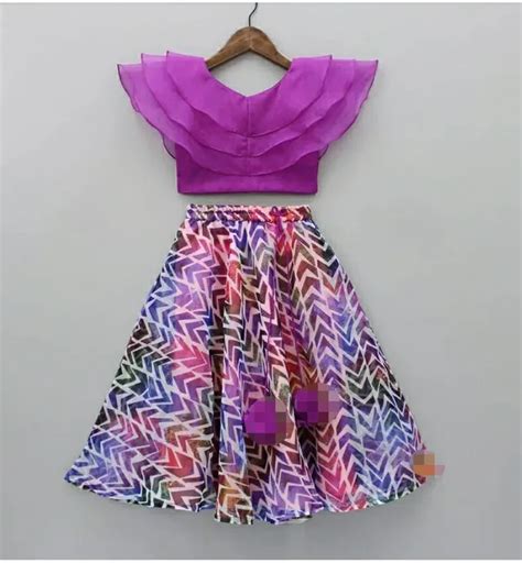 JOVK DESIGN Purple Taffeta Silk/Orgenza Cutiepie Girls Western Wear ...