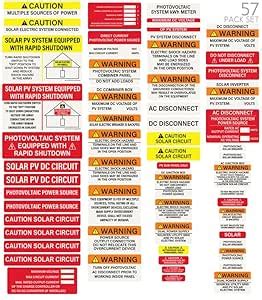Photovoltaic Solar System Installer Label Kit | 48 Pack | 2020 | 2017 ...
