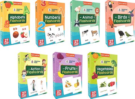 Buy SPARTAN KIDS Flash Cards for Kids Early Learning (Set of 7) | Easy ...