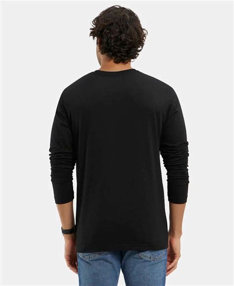 Buy Super Combed Cotton Rich Solid Round Neck Full Sleeve T-Shirt ...
