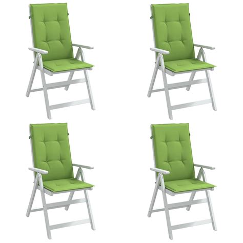 Coussins de chaise à dossier haut lot de 4 vert mélangé tissu 120 x 50 ...