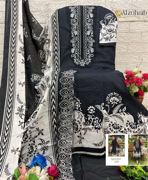 AL ZOHAIB DESIGN NO - 1350 AB - 1356AB PURE COTTON HEAVY PATCH WORK ...