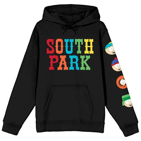 South Park Multicolored Title and Character Faces Women's Black Graphic ...