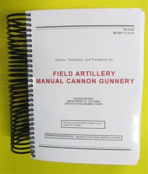 FM 6-40 Field Artillery Manual Cannon Gunnery - 1999 Mini size - My ...