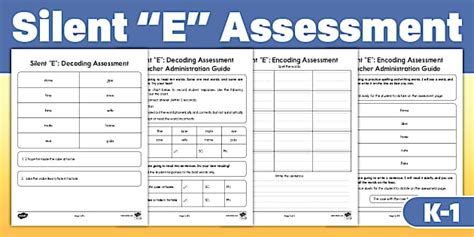 Silent E: Decoding & Encoding Progress Monitoring Assessment