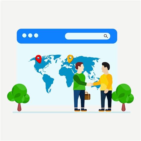Global business partnership and online networking | Premium Vector