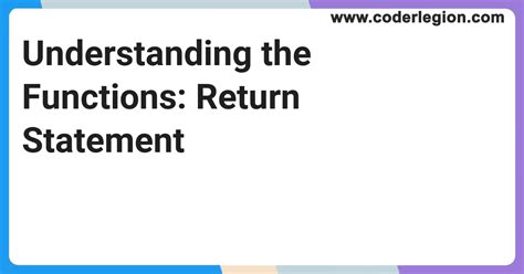 Image result for What Is a Return Statement Coding