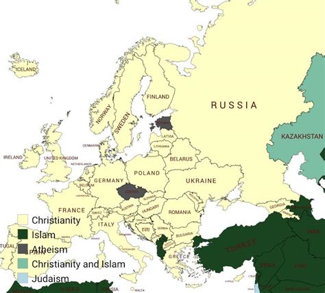 Religion Map of Europe 的图像结果