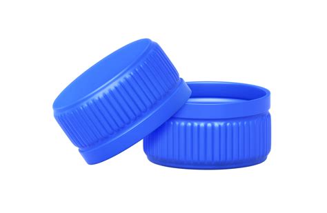 Blue plastic bottle caps, transparent background 46007322 PNG